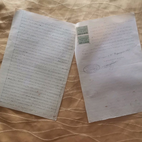 Document of extrajudicial act used from 1943