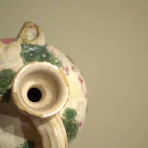 Antique ceramic oil lamp used, 19th century