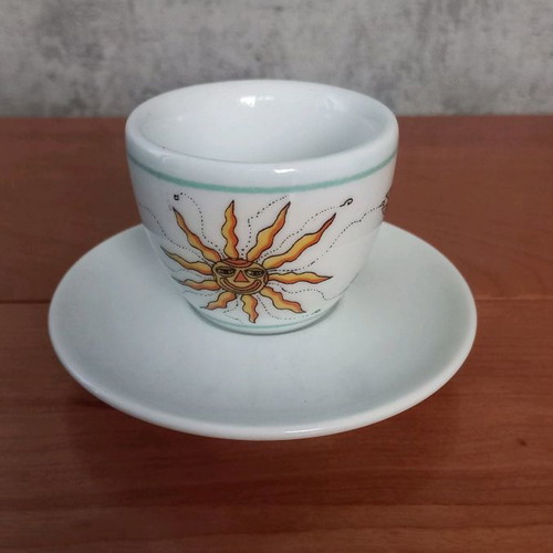 Collectible cups used, set of 2, porcelain