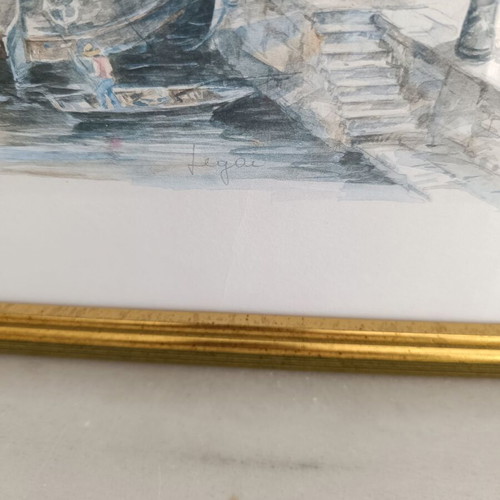 Aquarelle Paris Le Pont Neuf et Notre Dame framed painting like new