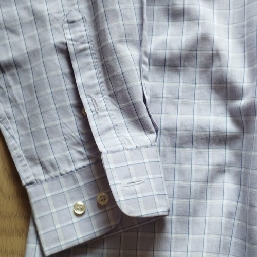 Da Vinci men's checked shirt, M, lilac with blue stripes