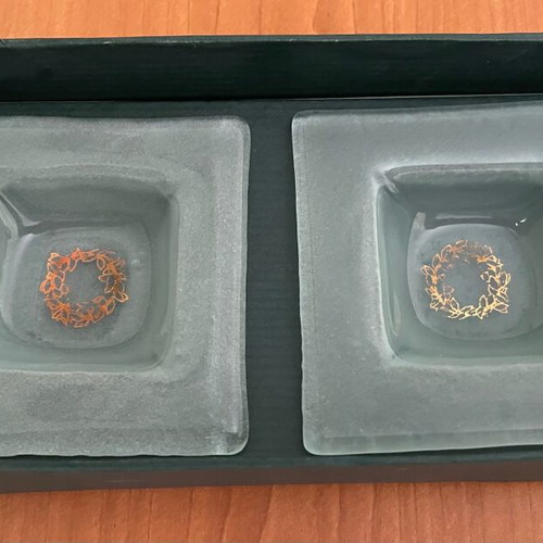 Glass ashtrays The Tsitouras Collection, 2 pieces, new, collectible vintage