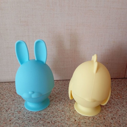 Tchibo egg cups new, set of 2 with bunny and chick design