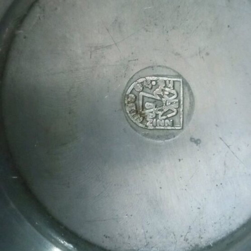 Antique bowl made of tin with a stamp Particularly RARE