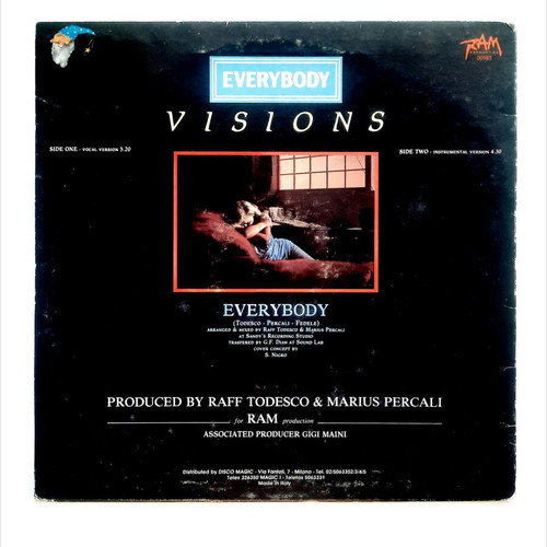 Visions Everybody 12" vinyl, Italo-Disco, 1985 Italy
