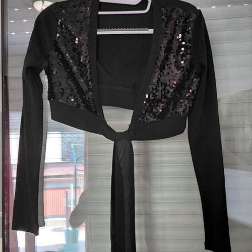 Women's black bolero with sequins