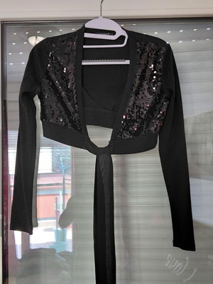 Women's black bolero with sequins