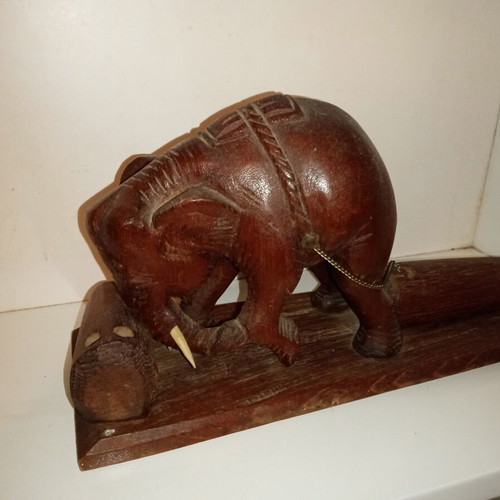 Vintage wooden bookends pair used