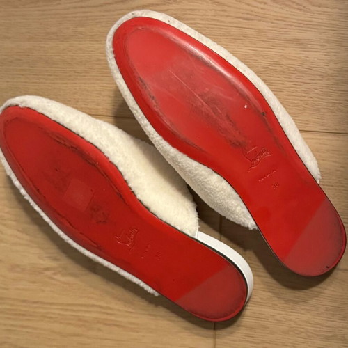 Christian Louboutin Navy Coolito Donna slippers like new, white