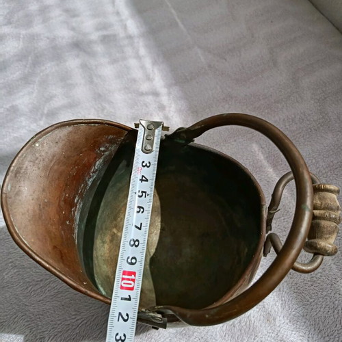 Copper pitcher large used with patina for decoration