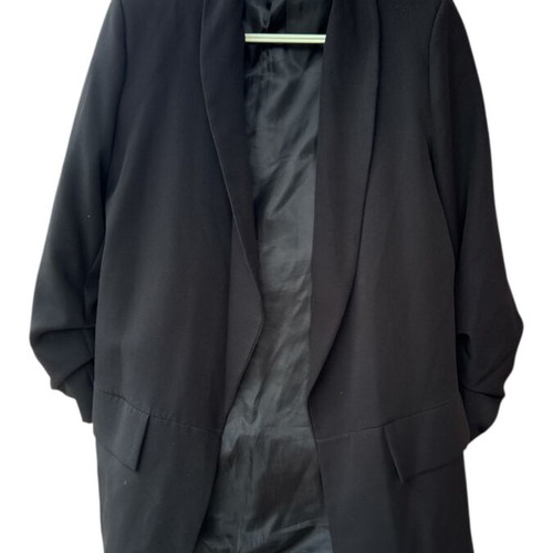 Black women's jacket one size oversized with gathered sleeve like new