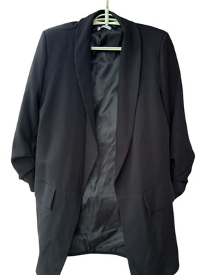 Black women's jacket one size oversized with gathered sleeve like new