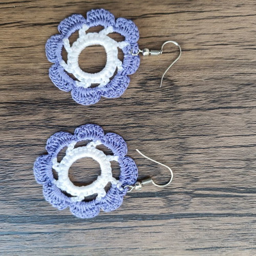 Handmade crocheted earrings with unique designs