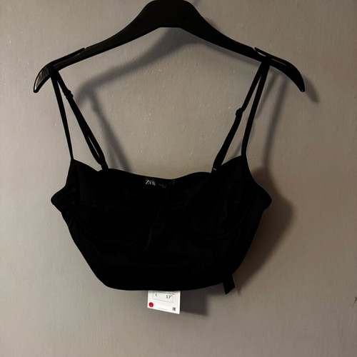 Zara Underwire Fashion Bralette Size M Black New