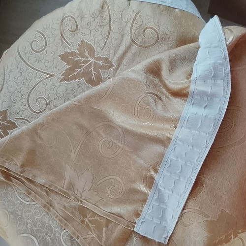 Curtain beige gold satin, 280x270 cm