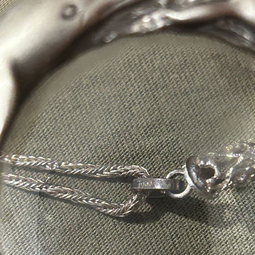 Vintage silver filigree cross with 925 silver chain, used