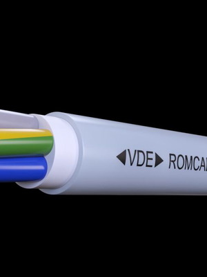 ROMCAB -  Καλώδιο Ρεύματος με Διατομή NYM-J 5×1.5mm²RE σε Γκρί Χρώμα 1 μέτρο