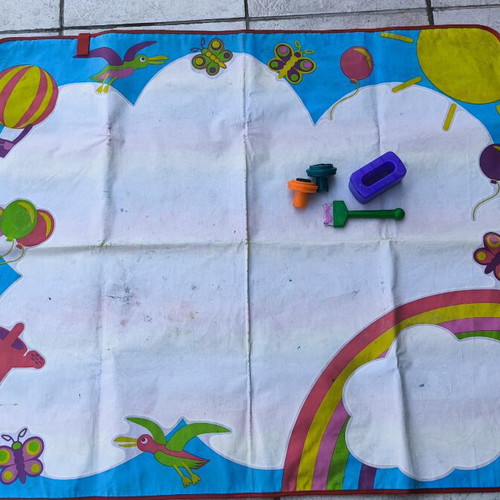 Water Drawing Mat with Playdough Tools for Kids