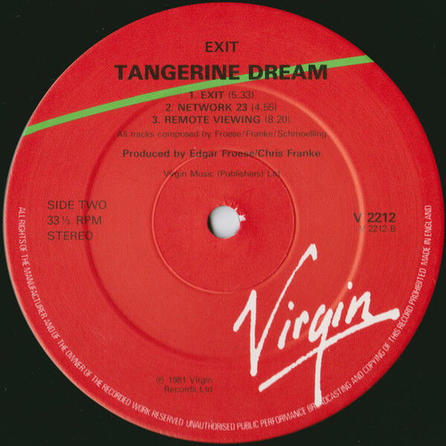 Tangerine Dream Exit vinyl record used, electronic genre, with poster