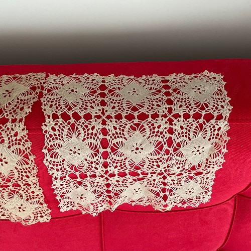 Set of 3 handmade crocheted table runners, new