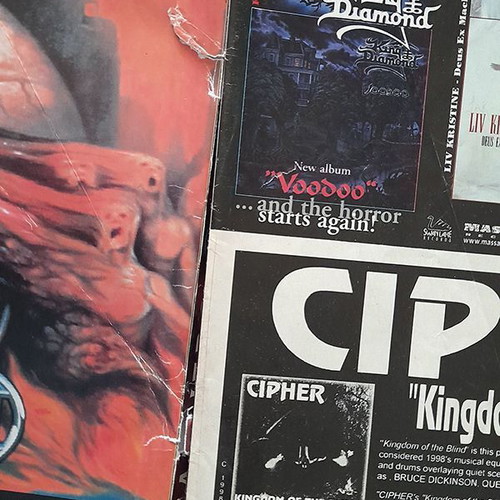 Metal Invader 18 magazine used with Iron Maiden & Morbit Angel poster