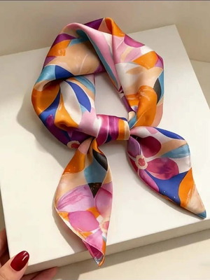 Women's scarves new, pink, size 70×70cm