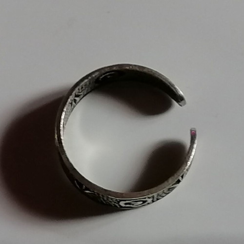 Silver 925 ankle ring with embossed stars and spirals new