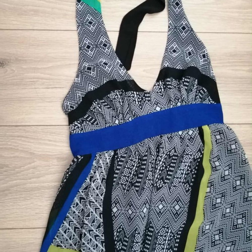 Promod long dress XS like new, gray and blue