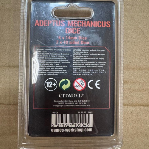 Kill Team Adeptus Mechanicus Dice Set like new