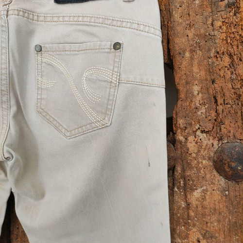 Sisley denim skinny beige jeans used, size 27 Y2K style