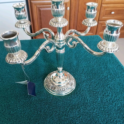 Silver-plated five-arm candlestick new