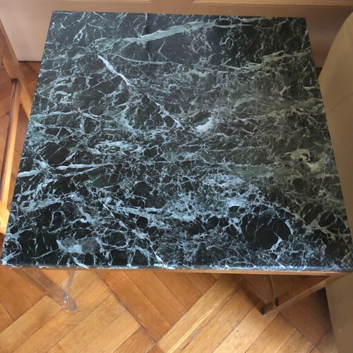 Vintage table set with green marble used