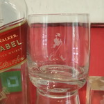 Johnnie Walker set with 2 glasses and empty bottle like new