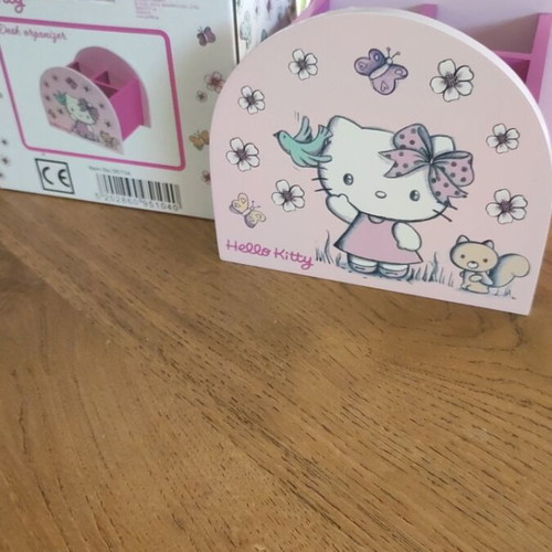 Hello Kitty wooden desk organizer new with Sanrio license