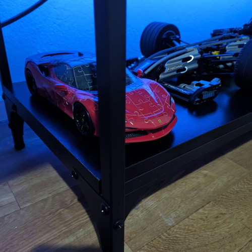 Black floor shelf 100 × 33 × 100 cm with 2 RGB LED strips