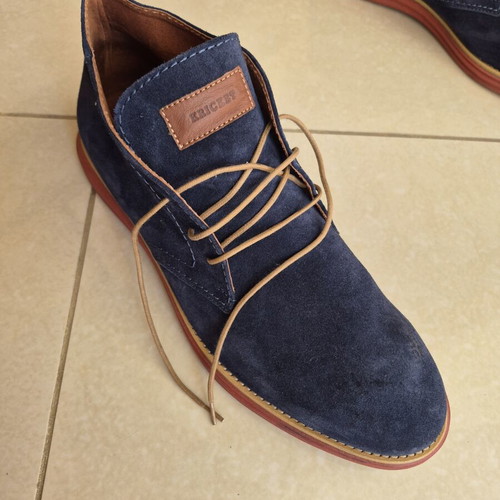 Kricket Biscotto Suede boots size 46 like new, blue with tan details