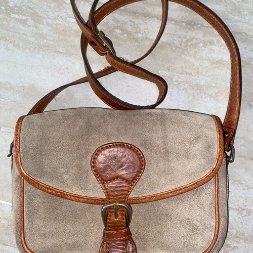 Vintage leather suede crossbody bag used
