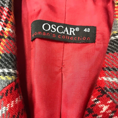 Plaid jacket Oscar woman’s collection used, No48, black and red