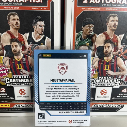 Moustapha Fall 2024-25 Panini Donruss EuroLeague Purple Laser Card