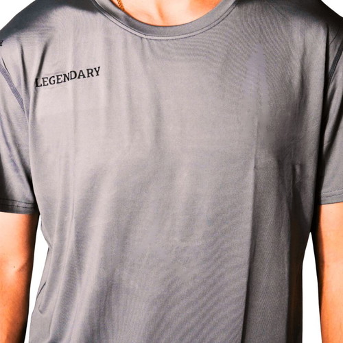 Legendary T-shirt grey size L, new, polyester-spandex blend