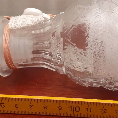 Glass carafe with lid for oil, vinegar, water, wine new