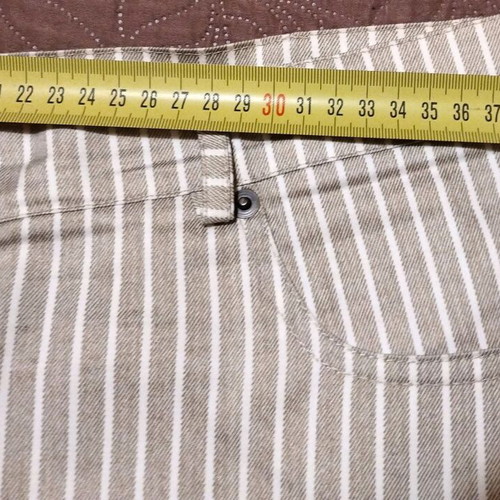 Striped summer pants Syran, white and beige, size L