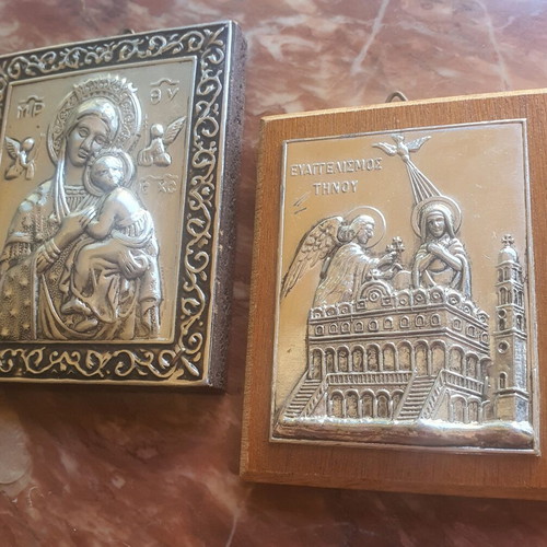 Virgin Mary religious icons, set of 2