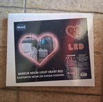 Mirror neon LED heart red
