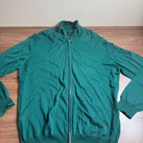 James B. Cook cotton cardigan XXL new, emerald green