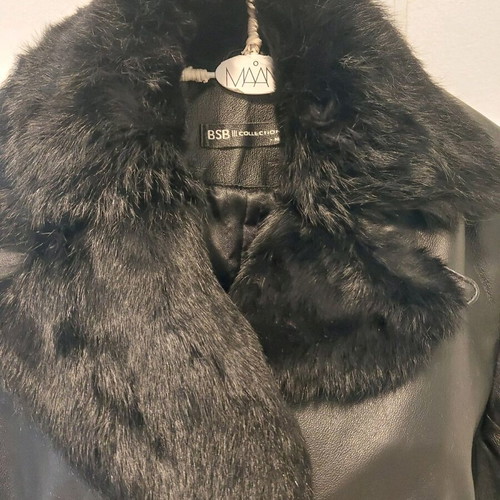 BSB leather coat like new, size M, black