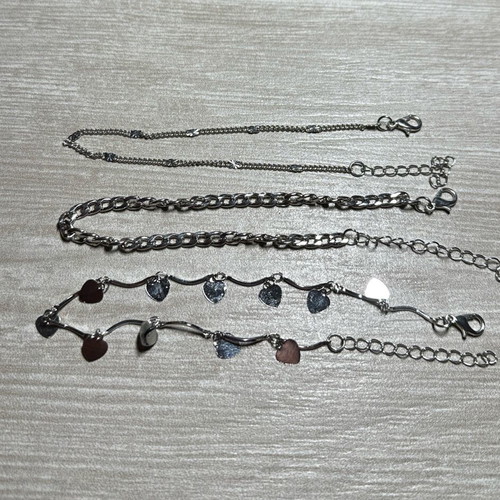 Anklets new, white and gray