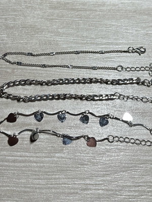 Anklets new, white and gray
