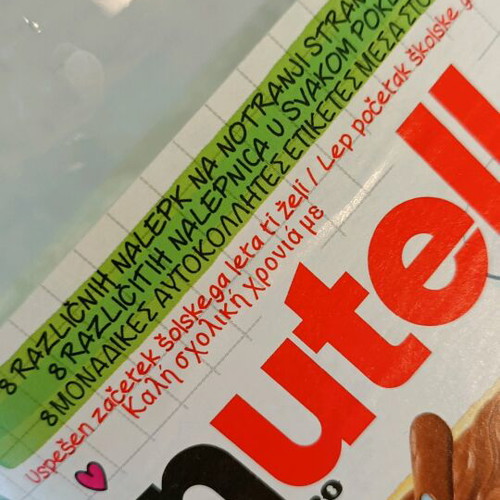 Nutella old glass jar used 750g with gift stickers