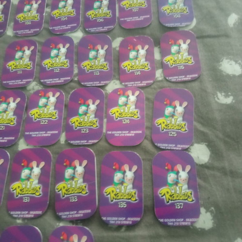 Rabbids metal caps set used, 40 pieces numbers 91-144
